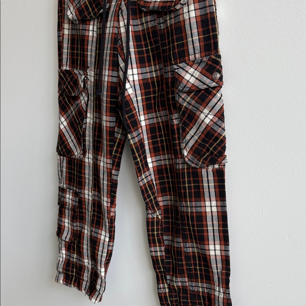 Free People Brown & Black Plaid Cargo Pants - Picture 4 of 6